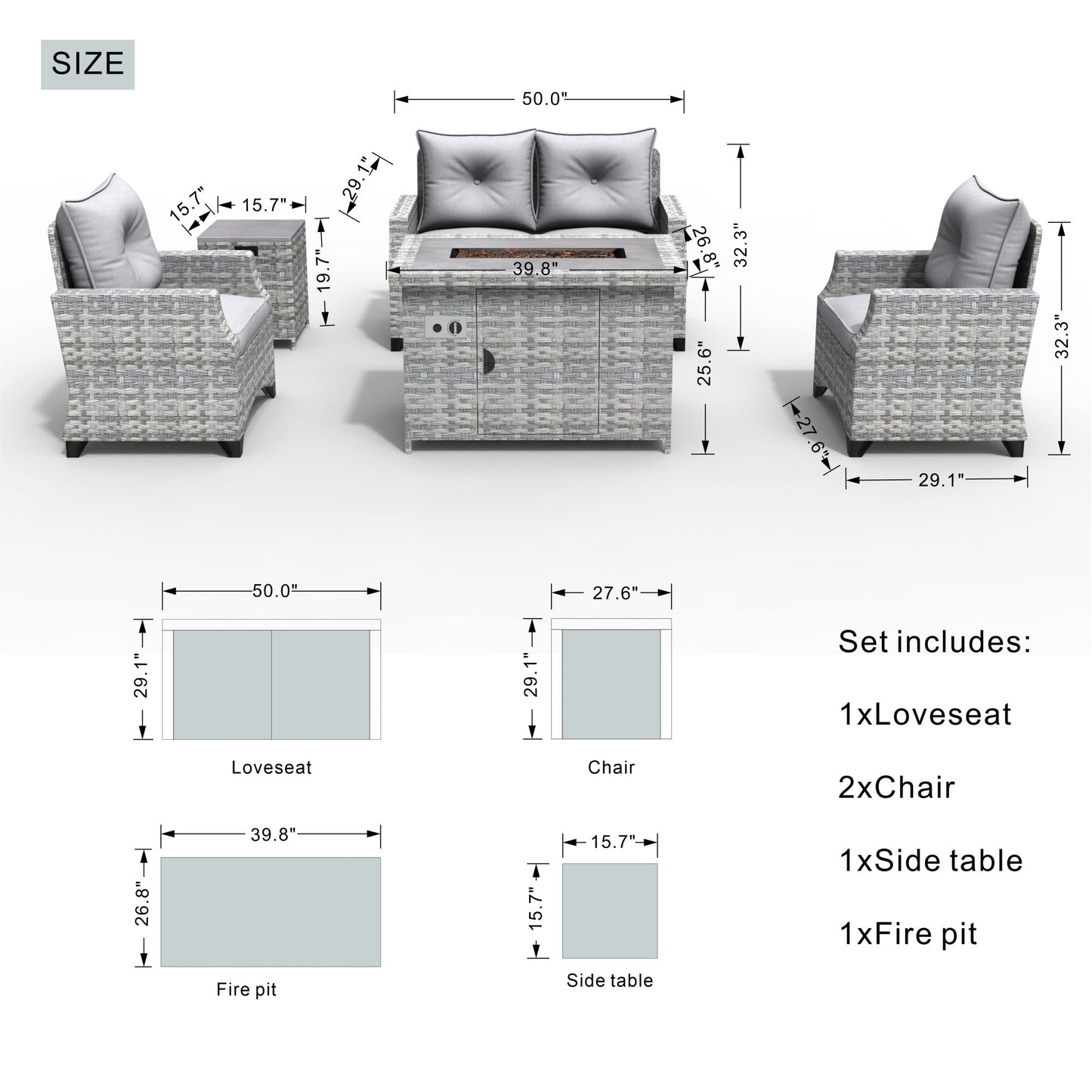 direct wicker fire pit table with chair rattan wicker sofa set