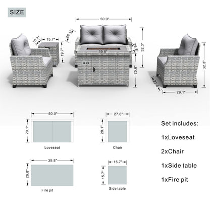 Direct Wicker Fire Pit Table With Chair Rattan Wicker Sofa Set