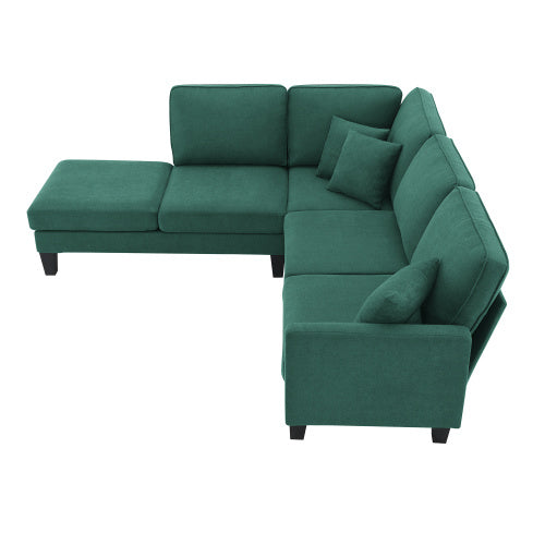 terry 5-seat couch set with chaise with 3 pillows