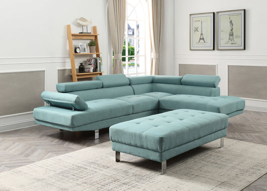 Derek Sectional, Teal
