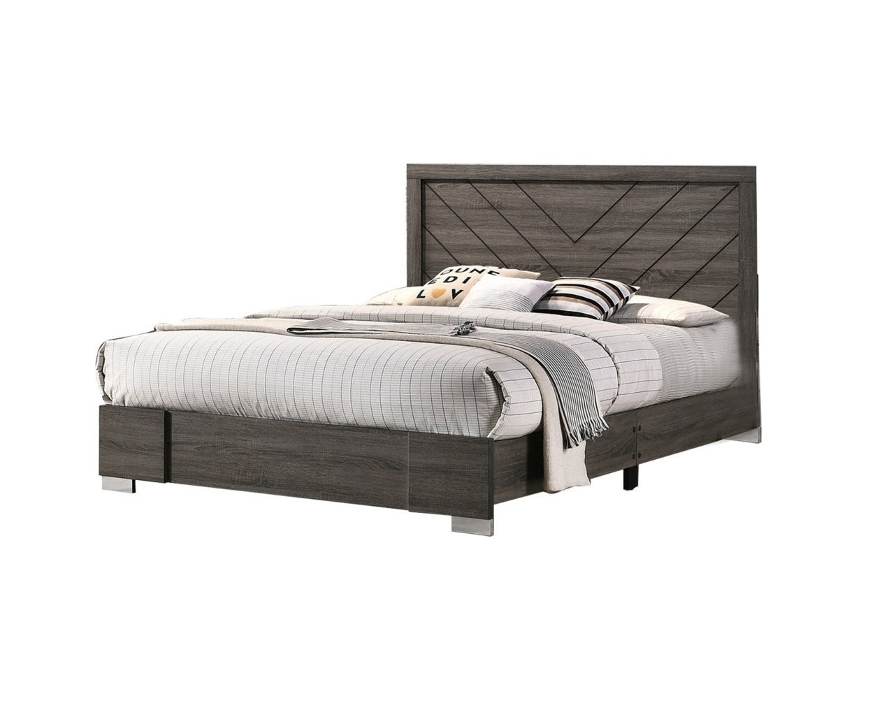 unique grey finish unique size bed