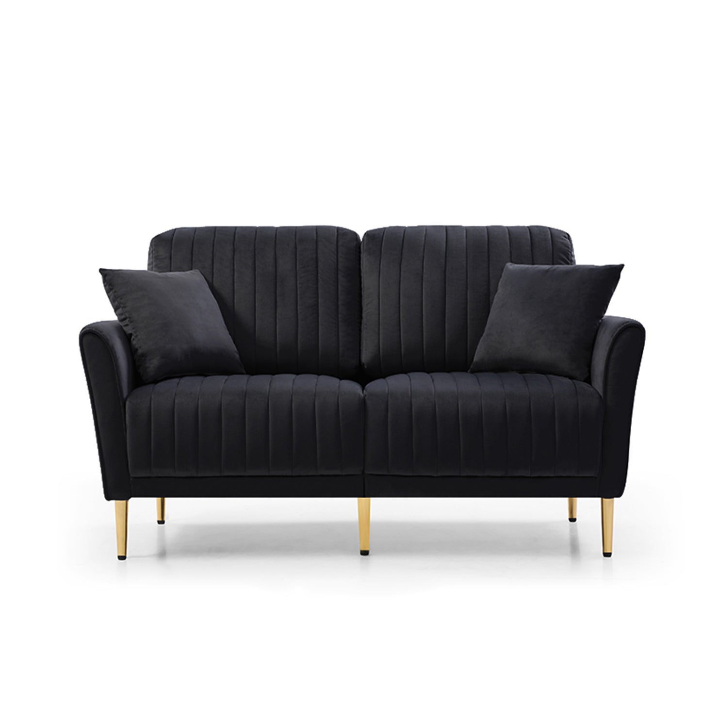3 pieces sectional sofa set, black velvet