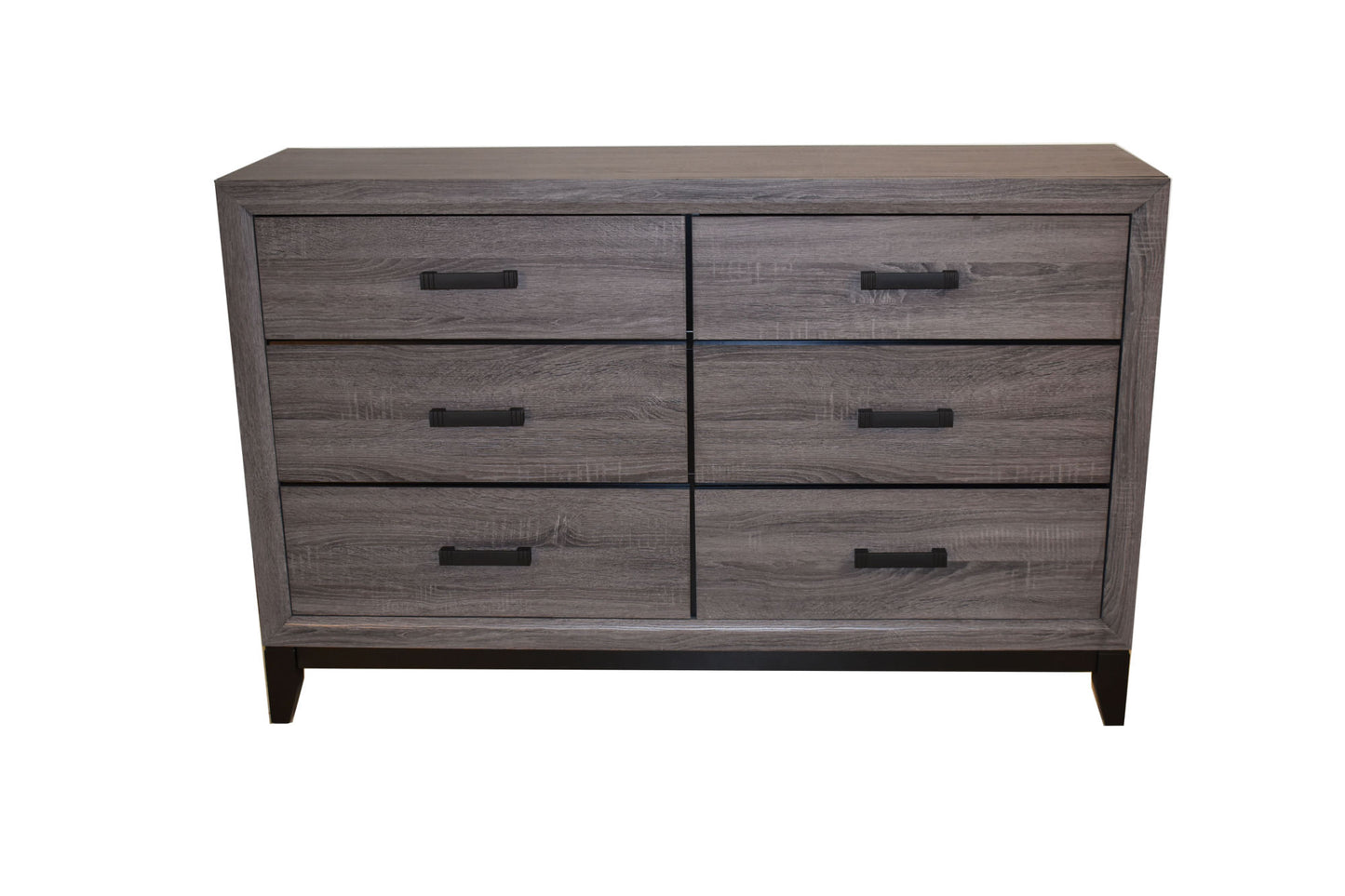sierra contemporary style 6-drawer dresser made with wood in gray