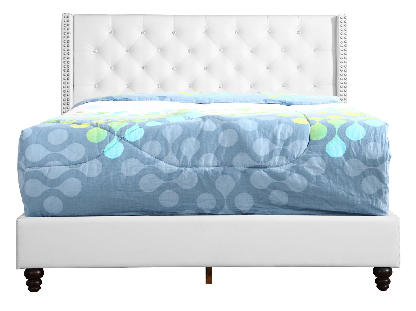 julie upholstered bed , white