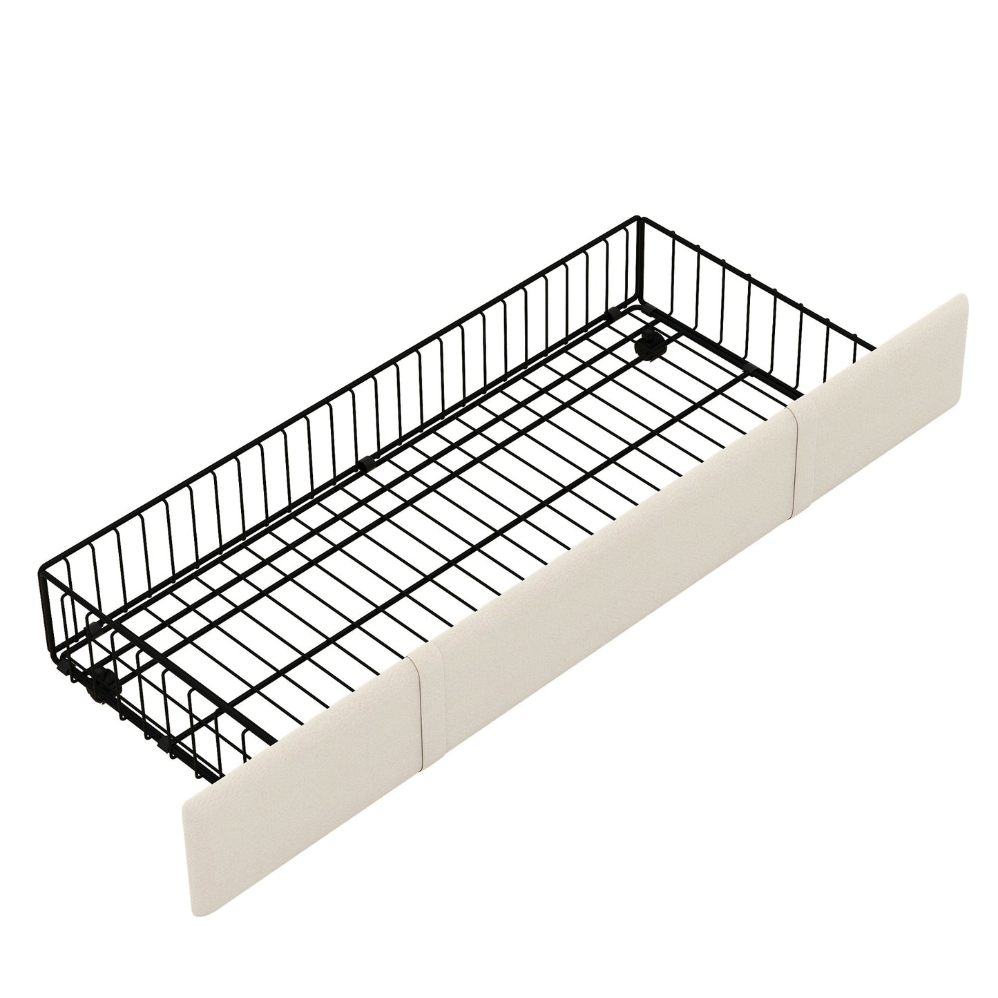 queen size bed frame with storage headboard and charging station, beige