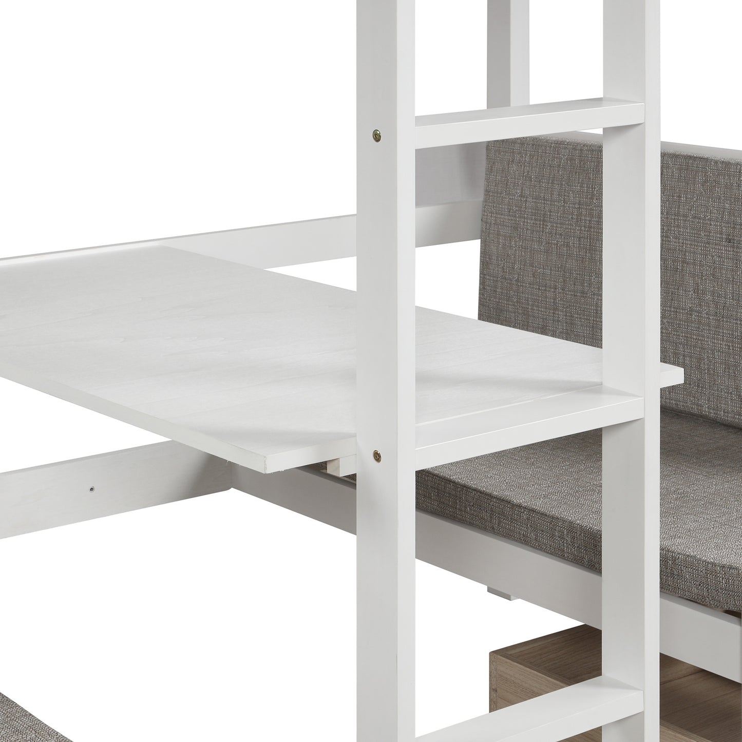 functional loft bed twin size,white