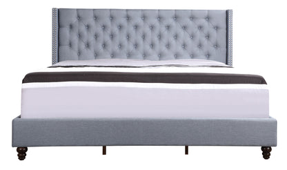 Julie Queen Upholstered Bed , BLUE