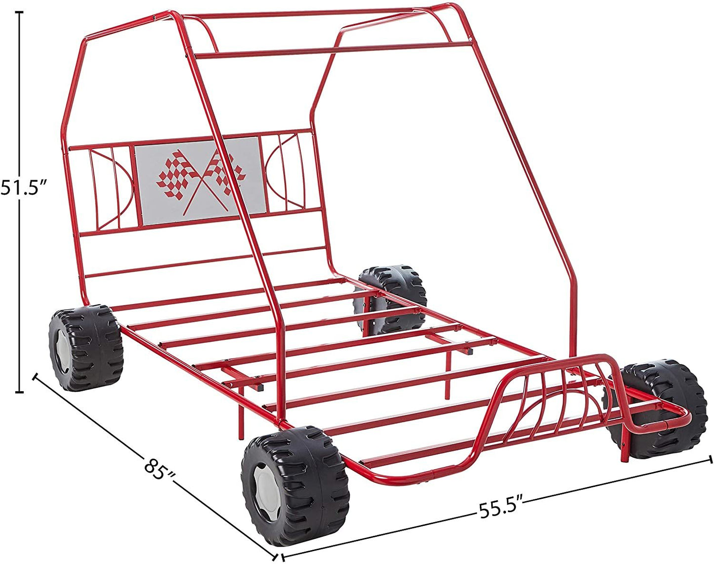 acme xander twin bed in red go kart