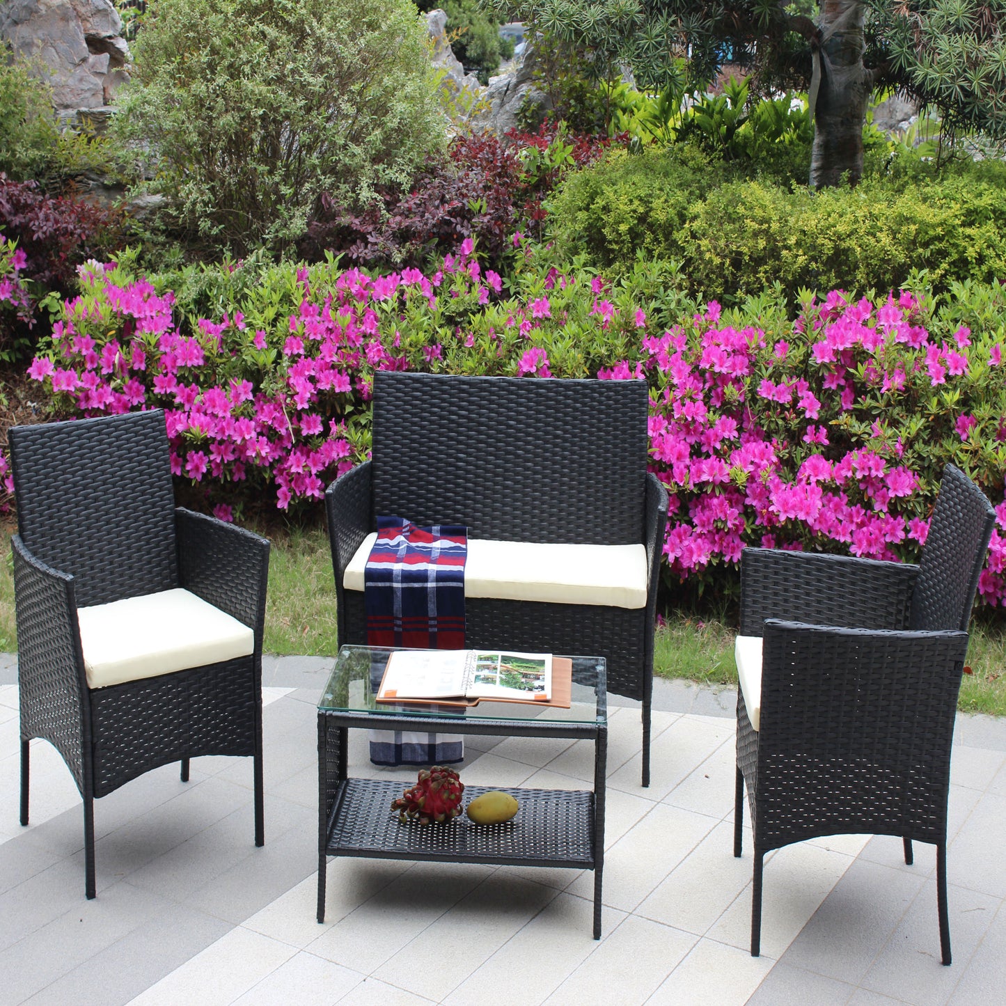 4 pc rattan patio set