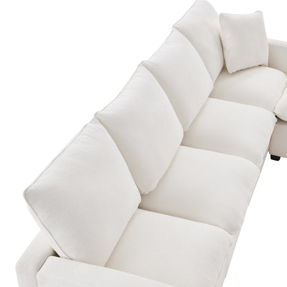 Chenille Sectional Couch Set with 2 Pillows Included