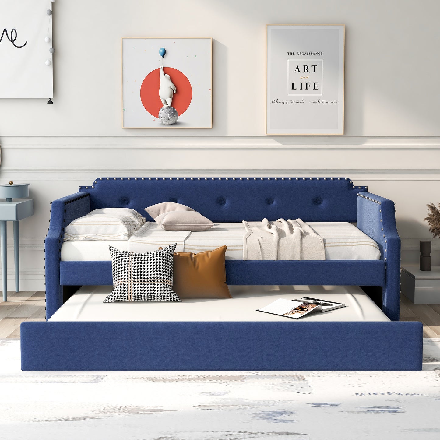 emily upholstered daybed with trundle