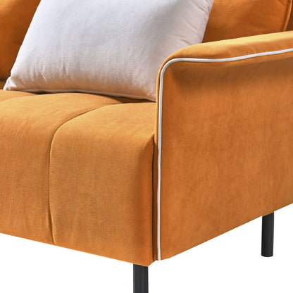 U-Shaped Sectional Sofa with 2 Removeable Ottoman and 4 Pillows