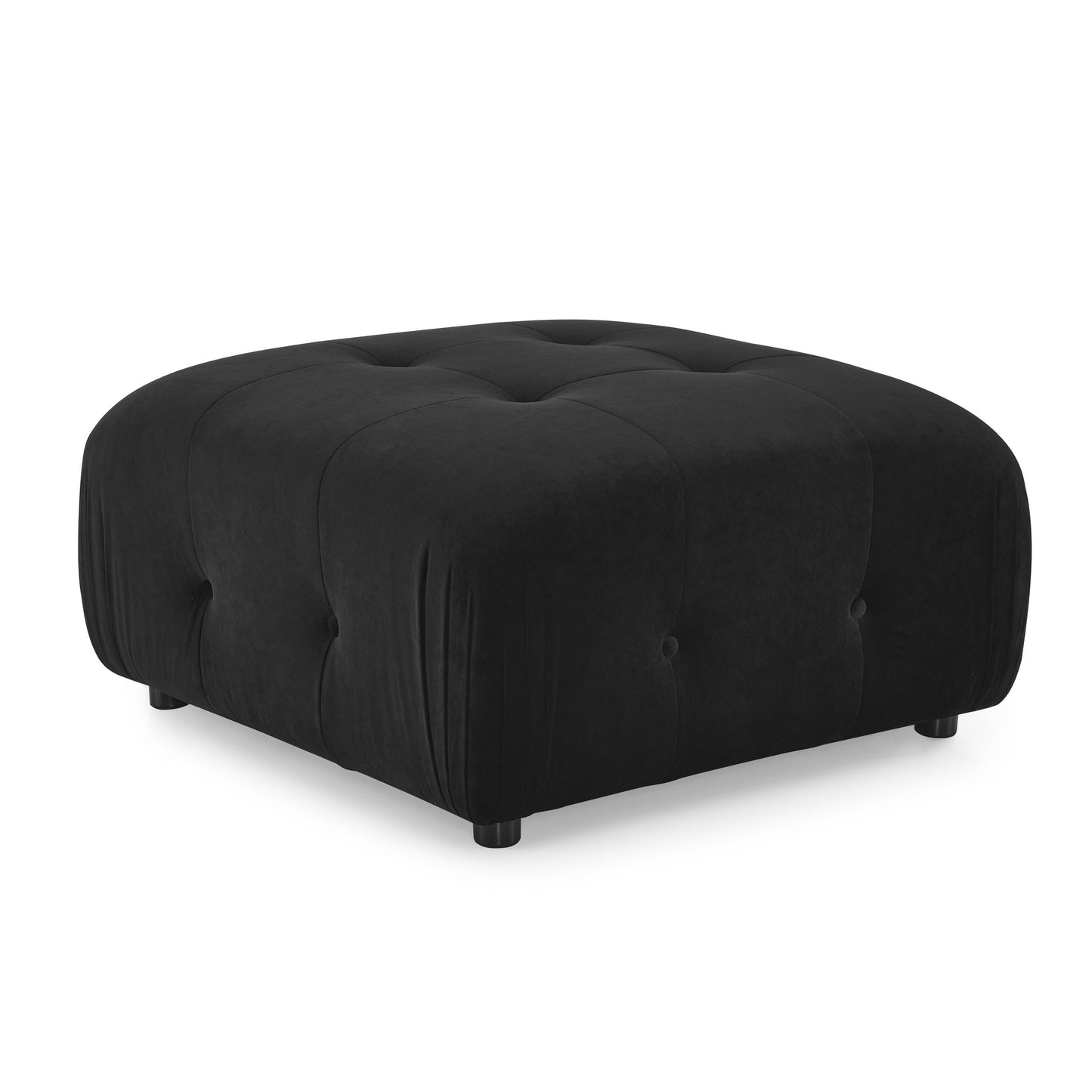 button tufted modular sectional sofa, black velvet