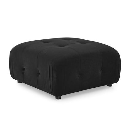 Button Tufted Modular Sectional Sofa, Black Velvet