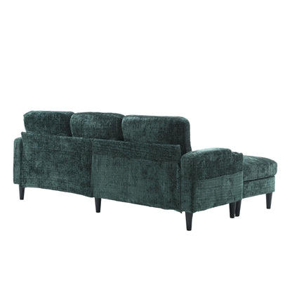 Zara Storage/ Cupholder Sectional Sofa, Green