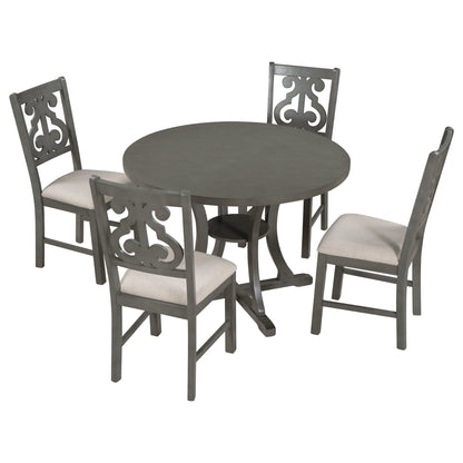 5-Piece Round Dining Table Set