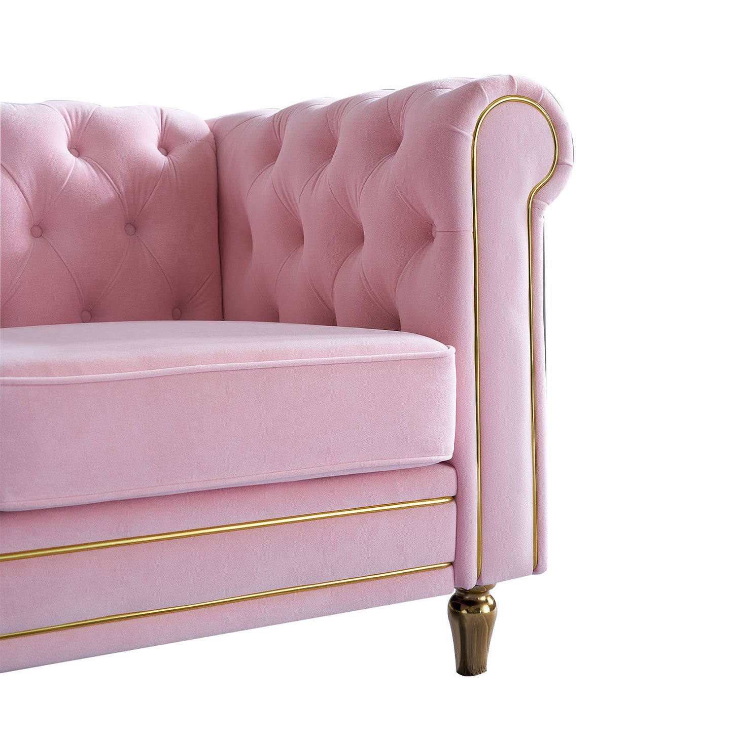 chesterfield velvet sofa, pink