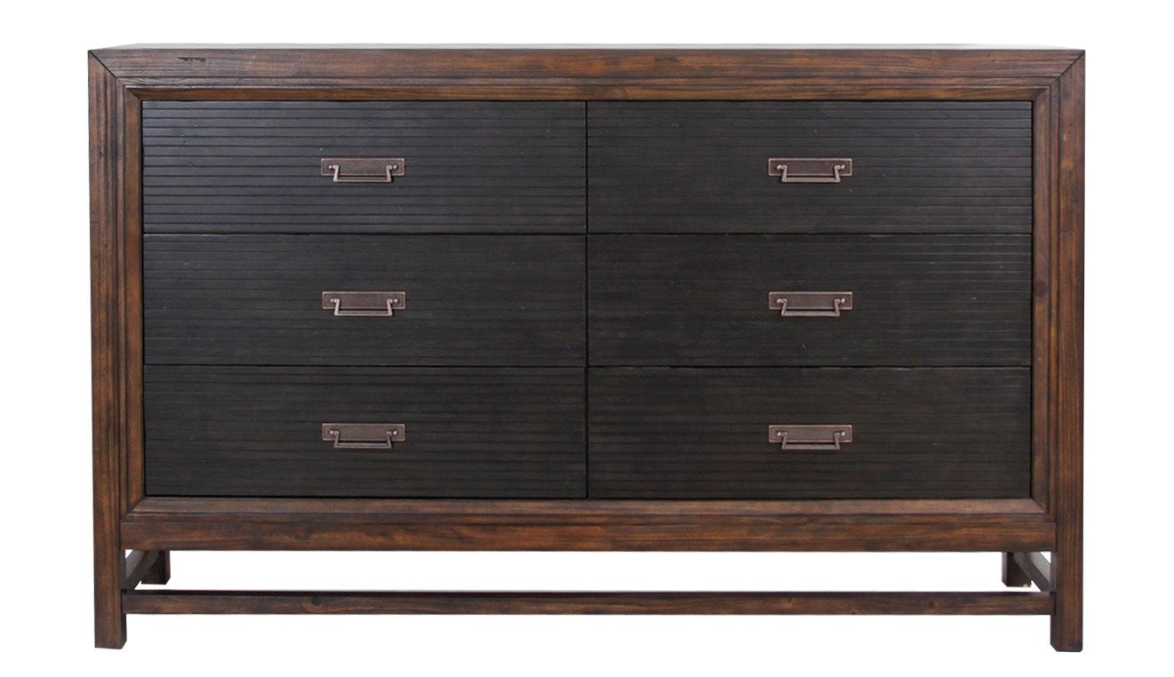 bridgevine home branson 6-drawer dresser, no assembly required, two-tone finish
