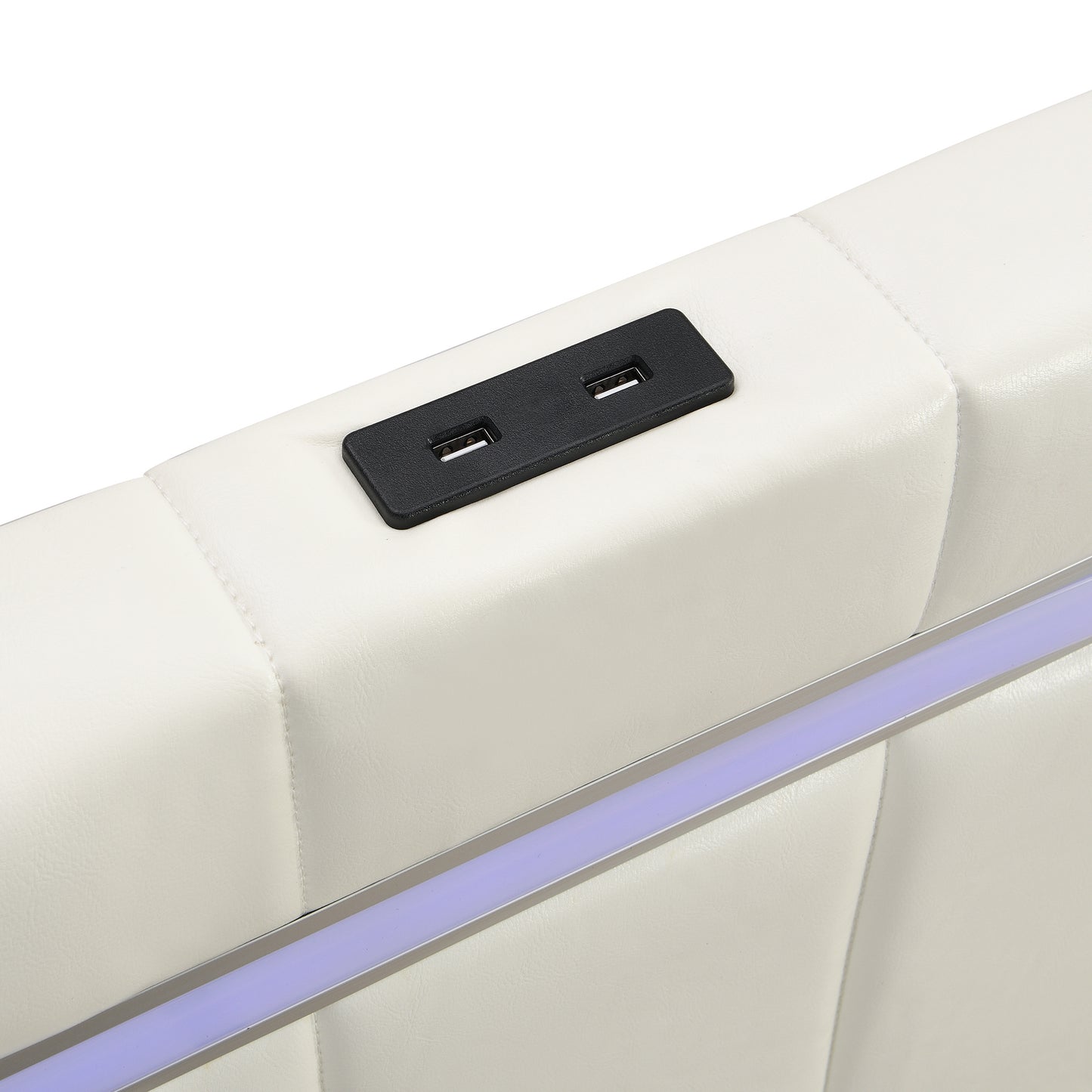 floating bed frame with led lights and usb charging #3
