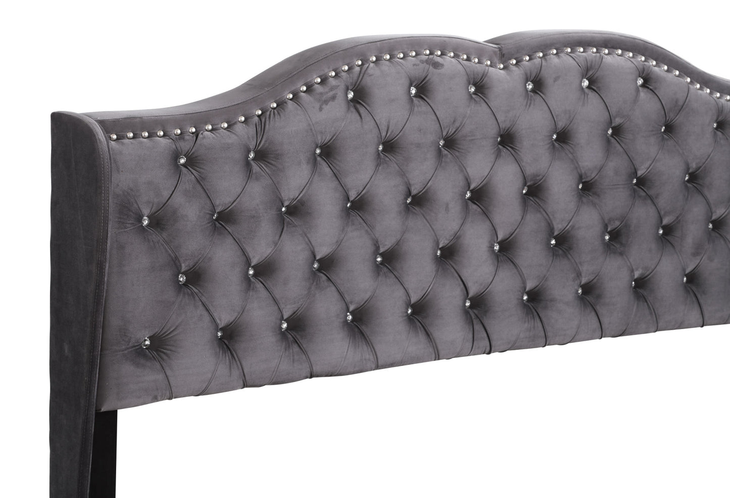 joy upholstered bed , grey