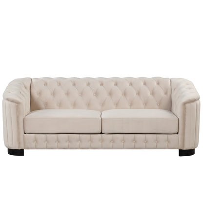 Mid Century Velvet Upholstered Sofa