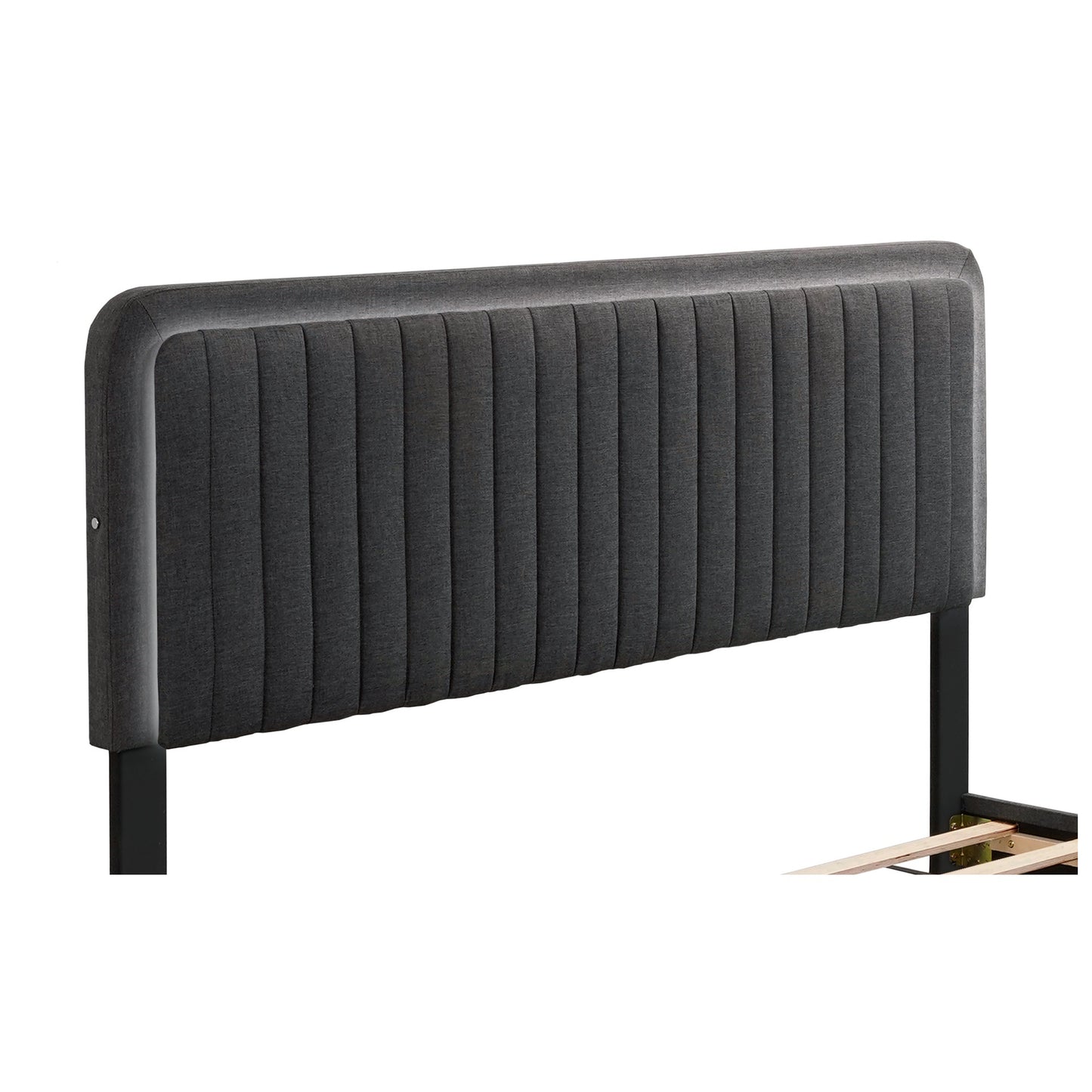queen upholstered footboard bed with storage, dark grey