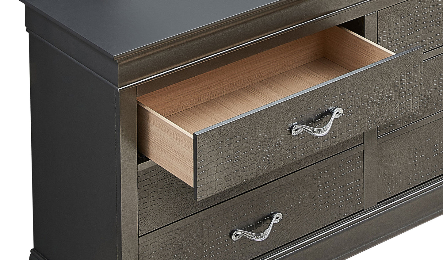 lorana dresser , metalic black