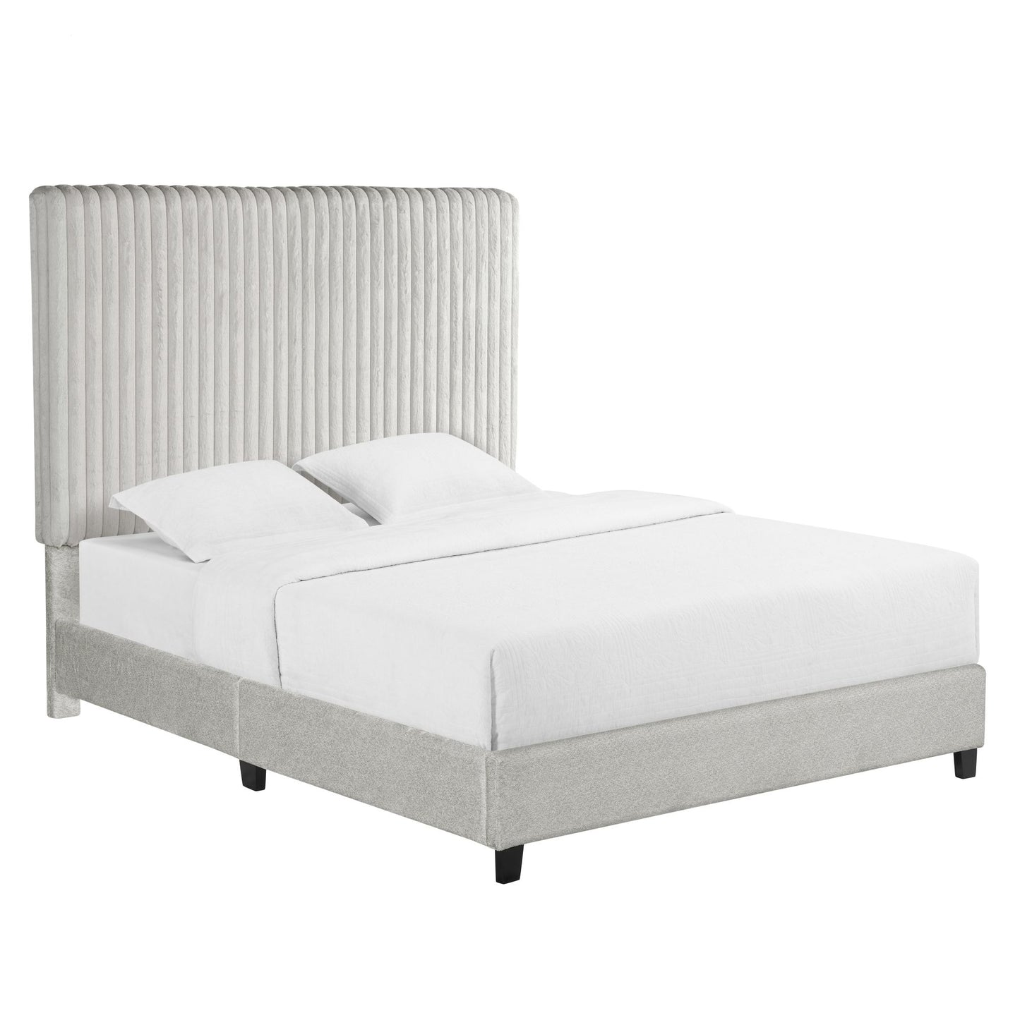 bridgevine home queen size minky stone upholstered platform bed