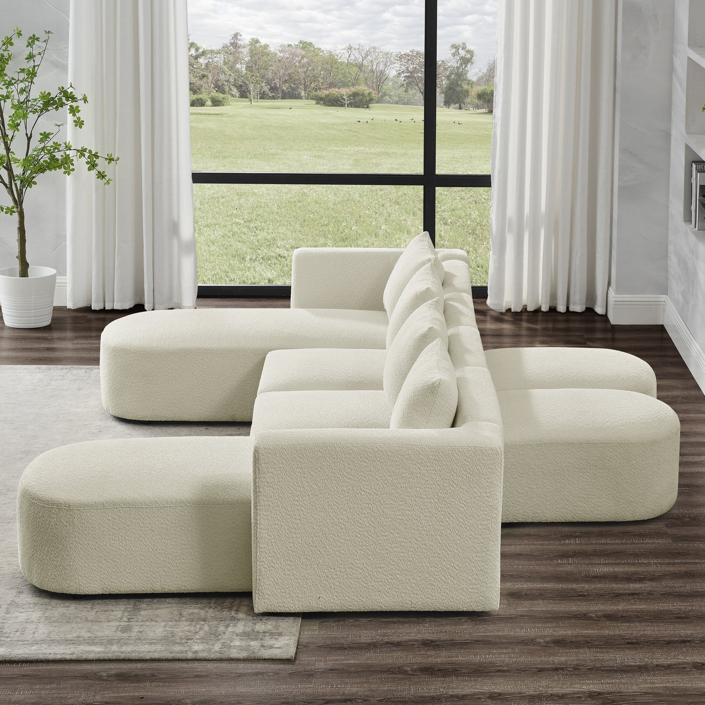 barney u shape sectional sofa, beige
