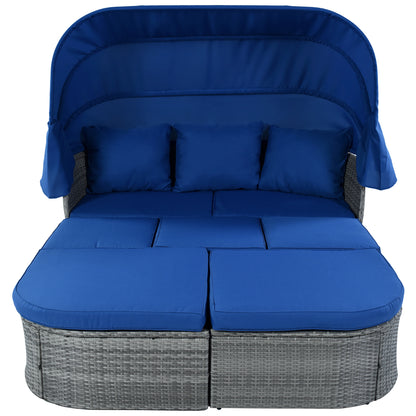Daybed/Sunbed with Retractable Canopy Set