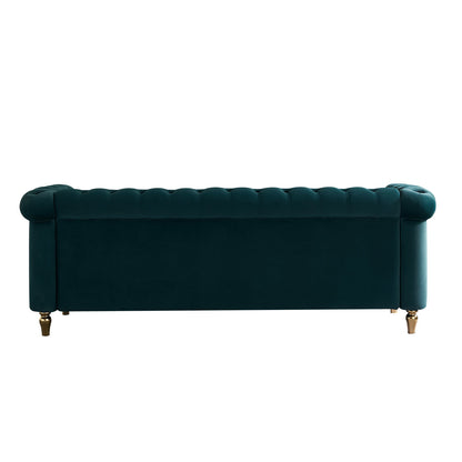 Chesterfield Velvet Sofa, GREEN