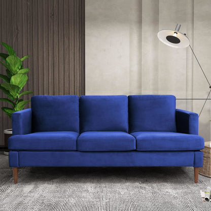 Velvet Tufted Couch, Navy Blue