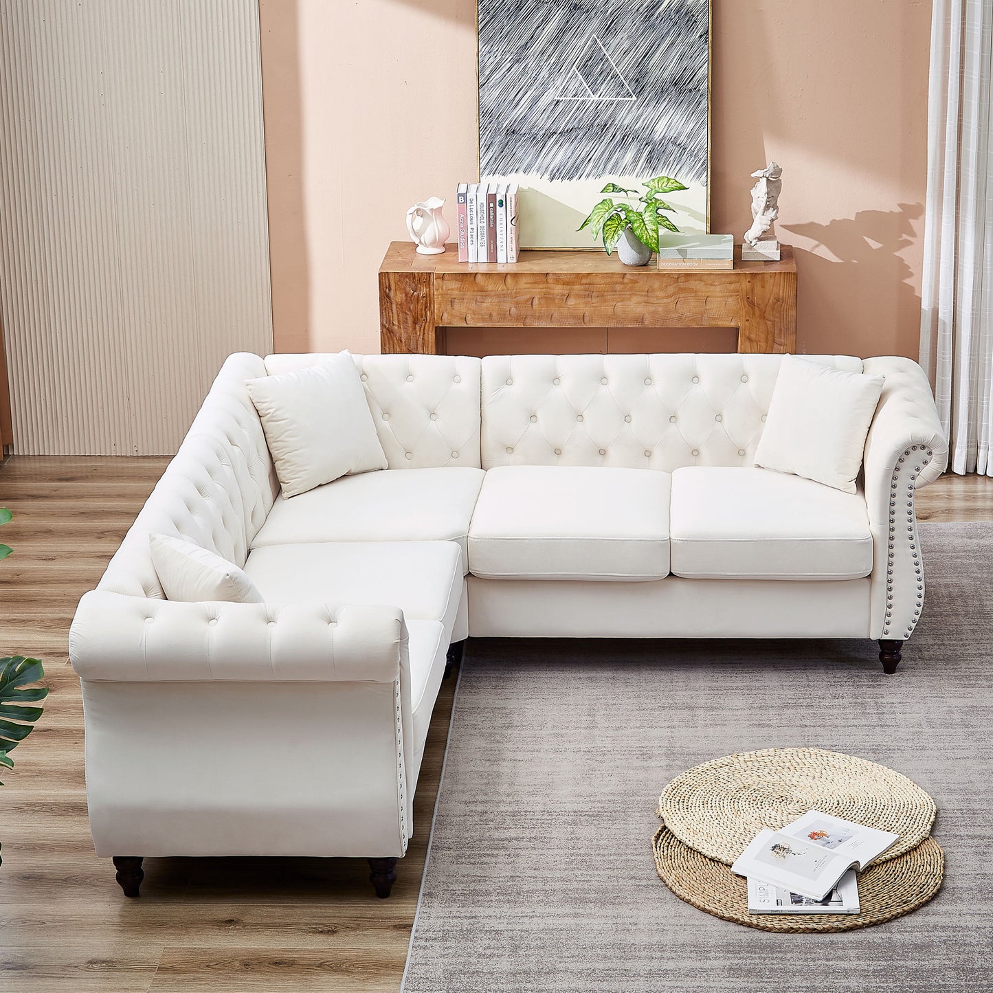 chesterfield l-shaped sectional