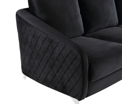 Sofia Velvet Sofa Set, Black
