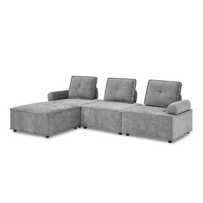 Chenille L-Shape Modular Sectional Sofa