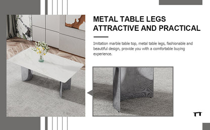 Zara Marble Dining Table, Silver