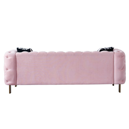 Chesterfield Modern Tufted Velvet Sofa, Pink