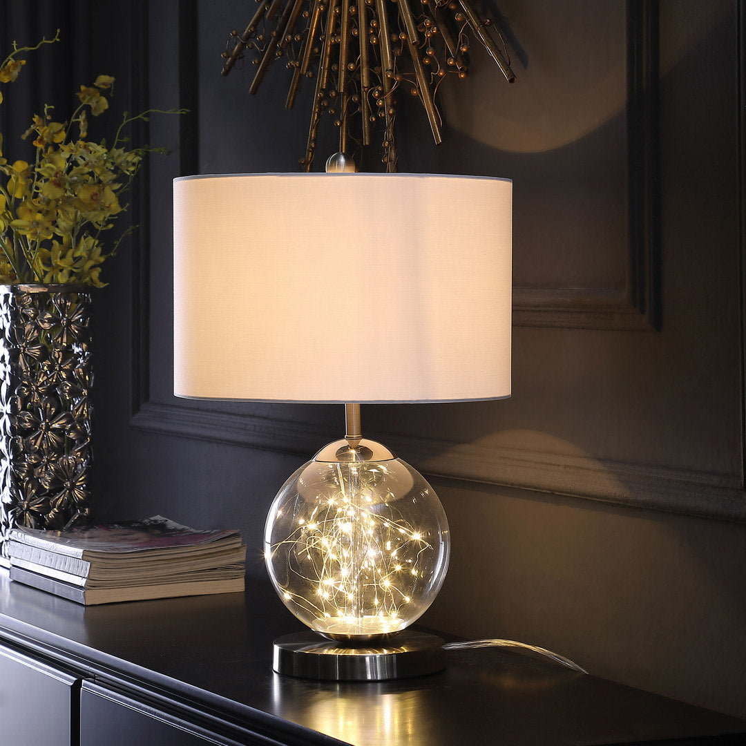 20.5" in athena glass led plasma mid-century metal table lamp