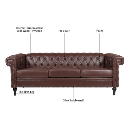 Traditional Chesterfield Square Arm Sofa