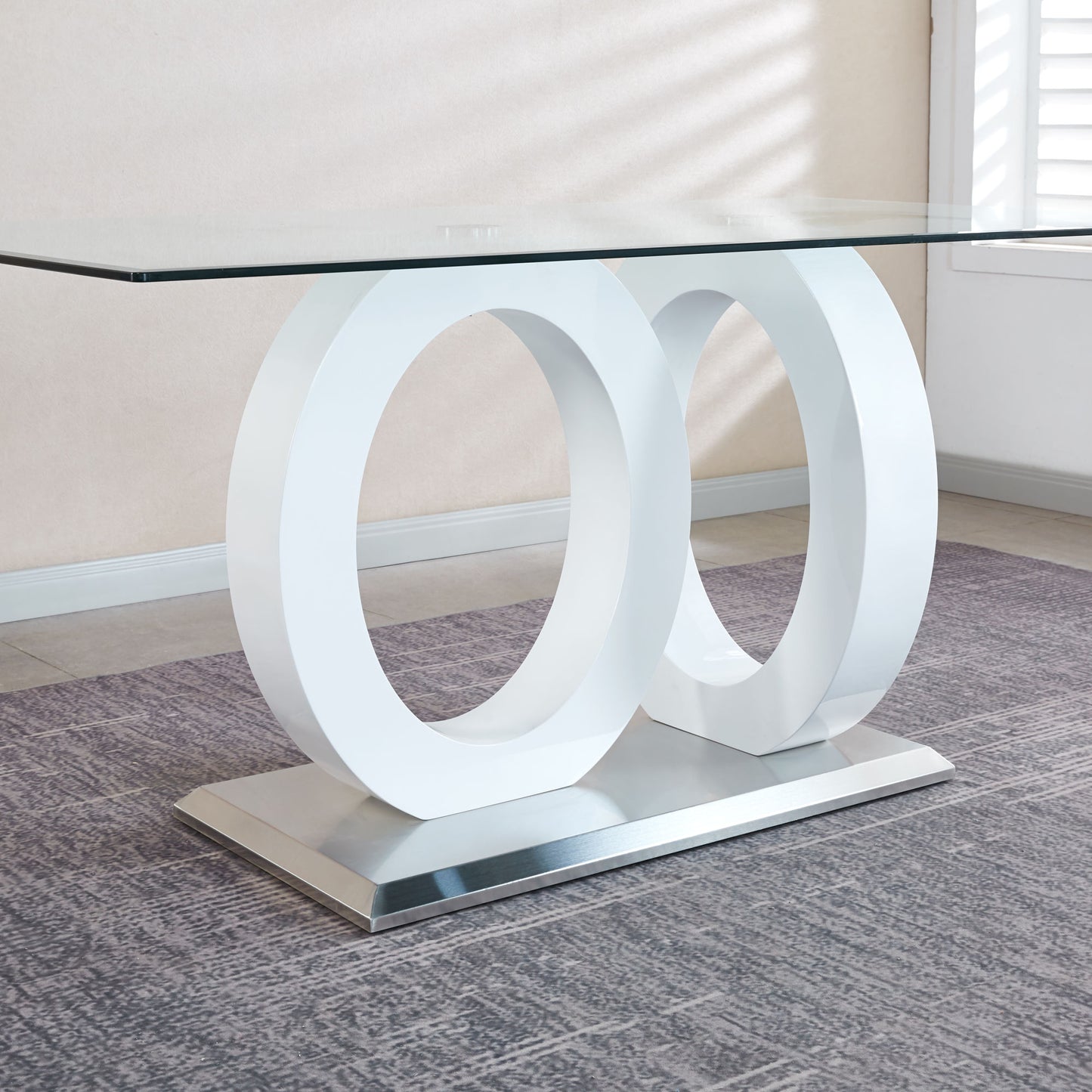 mdf #1 dining table- tempered glass