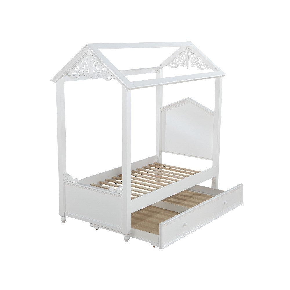 acme rapunzel twin bed, white