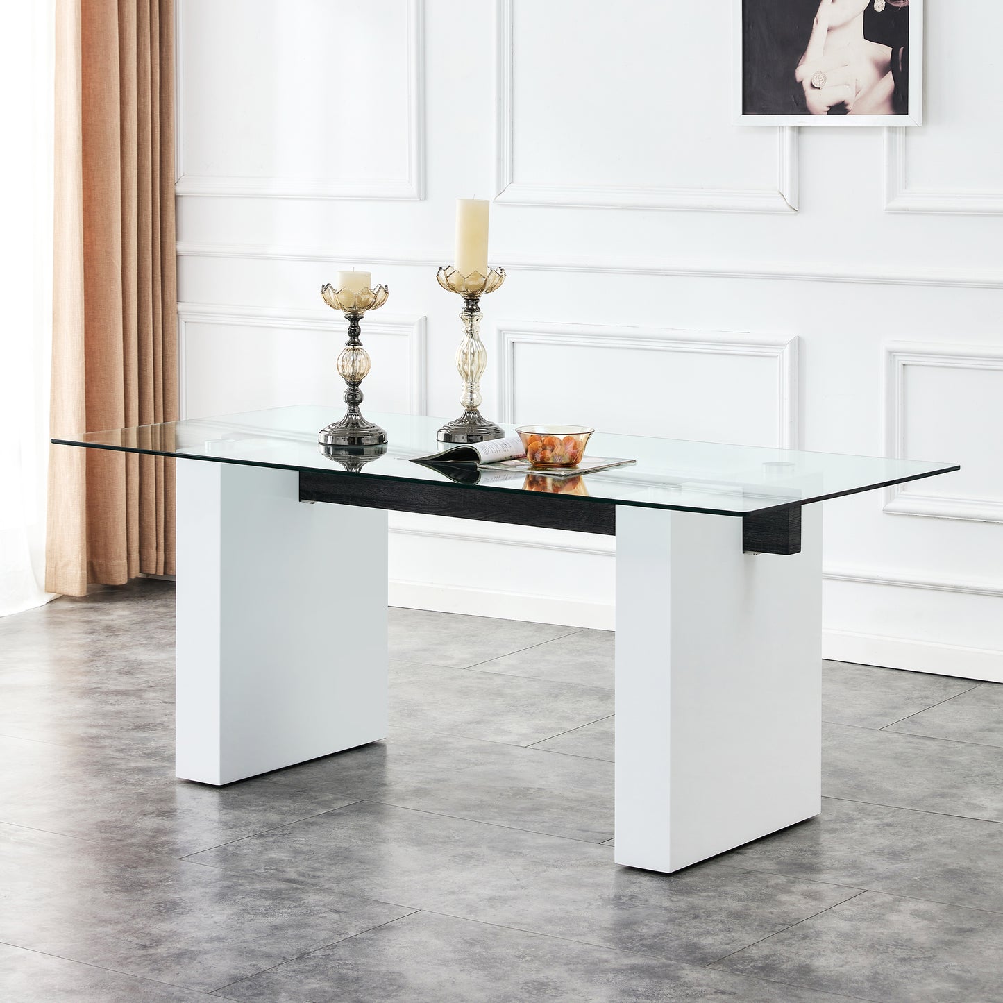 danny rectangular glass table