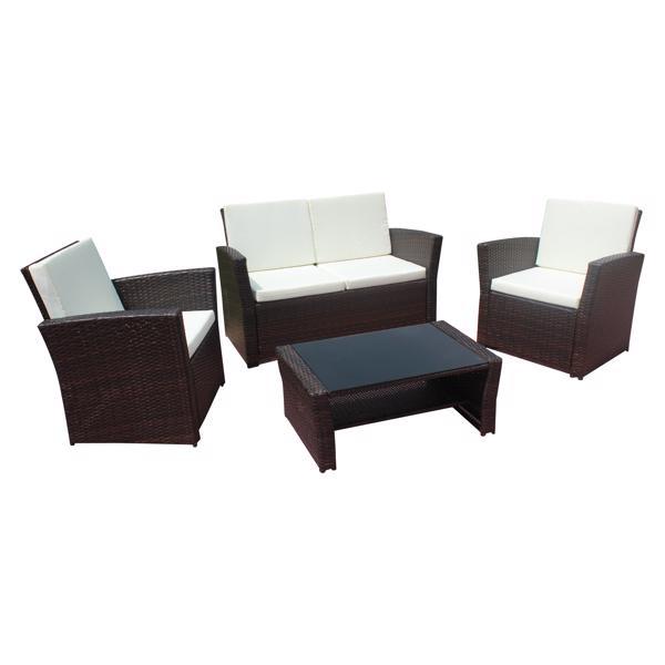 4pcs rattan pe wicker patio set