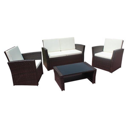 4Pcs Rattan PE Wicker Patio Set