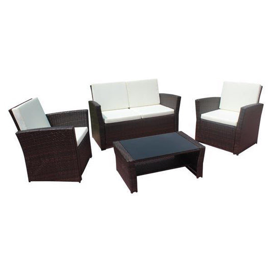 4Pcs Rattan PE Wicker Patio Set