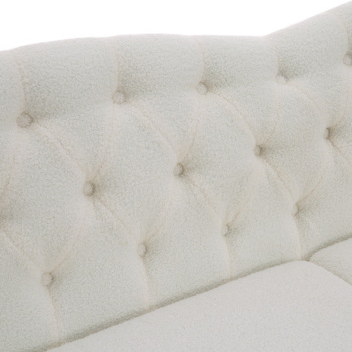 classic traditional upholstered sofa set, white