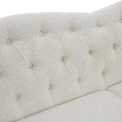 Classic Traditional Upholstered Sofa Set, White