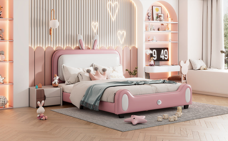 upholstered rabbit-shape princess bed