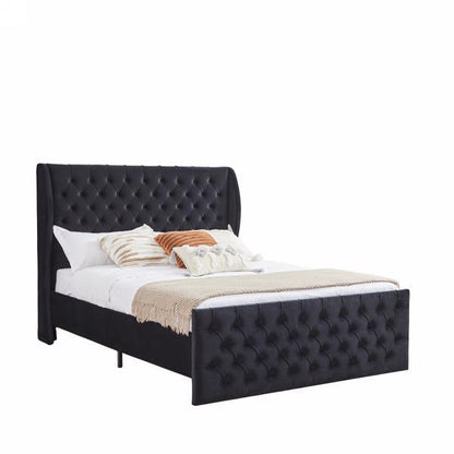 Chesterfield Upholstered Wingback Velvet Bed
