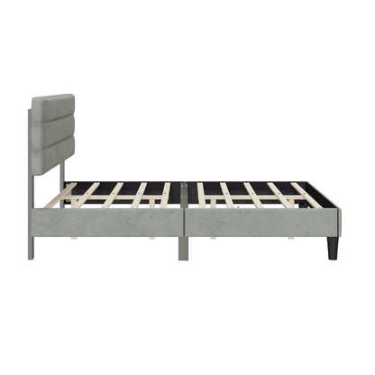 Rudy Queen Bed Frame with Headboard, Grey